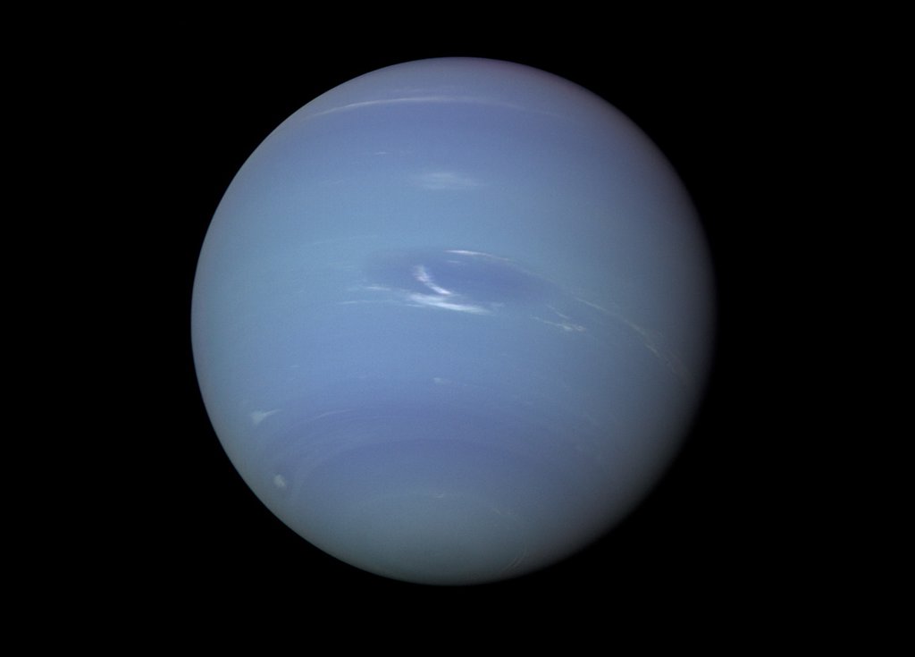An actual image of Neptune from the Voyager 2 mission