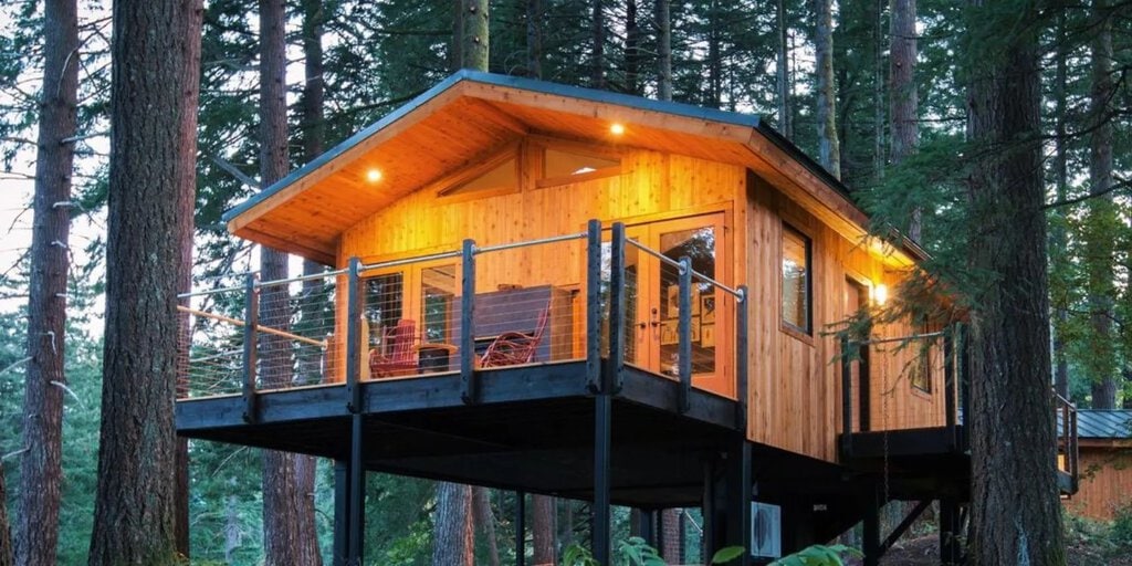 This Tree House Village in Oregon Now Has Luxury Safari Tents and Soaking Tubs